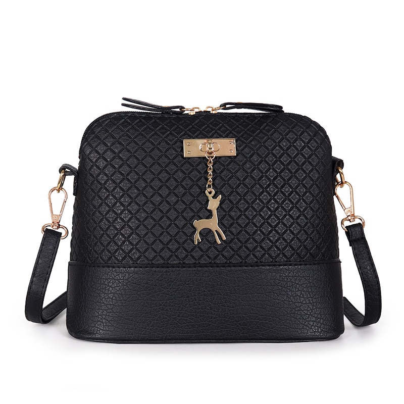 PU Leather Women Shoulder Bag Female Deer Toy Pendant Handbags Girl Small Crossbody Bag Fashion Shell Shape Messenger Bag Bolsos