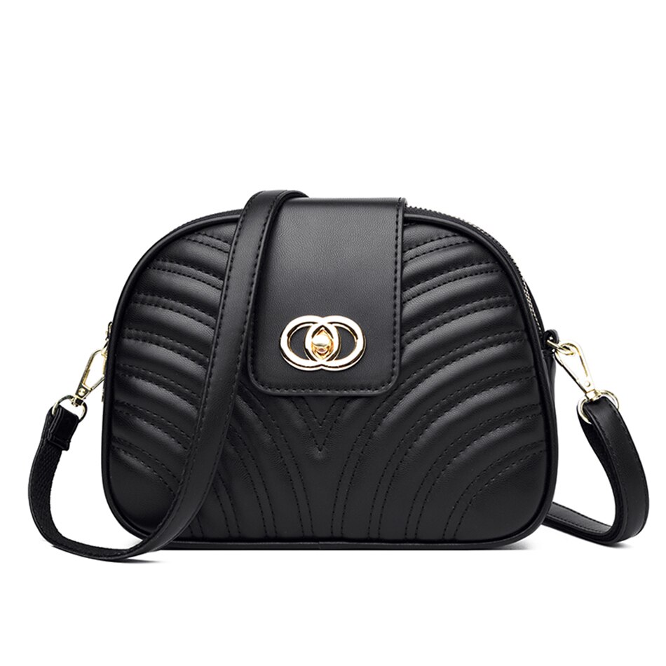 Fashion Women's Bag Solid Color Shoulder Messenger Bag Simple Elegant High-quality Leather Multi Layer Zipper Small Bag Handbag