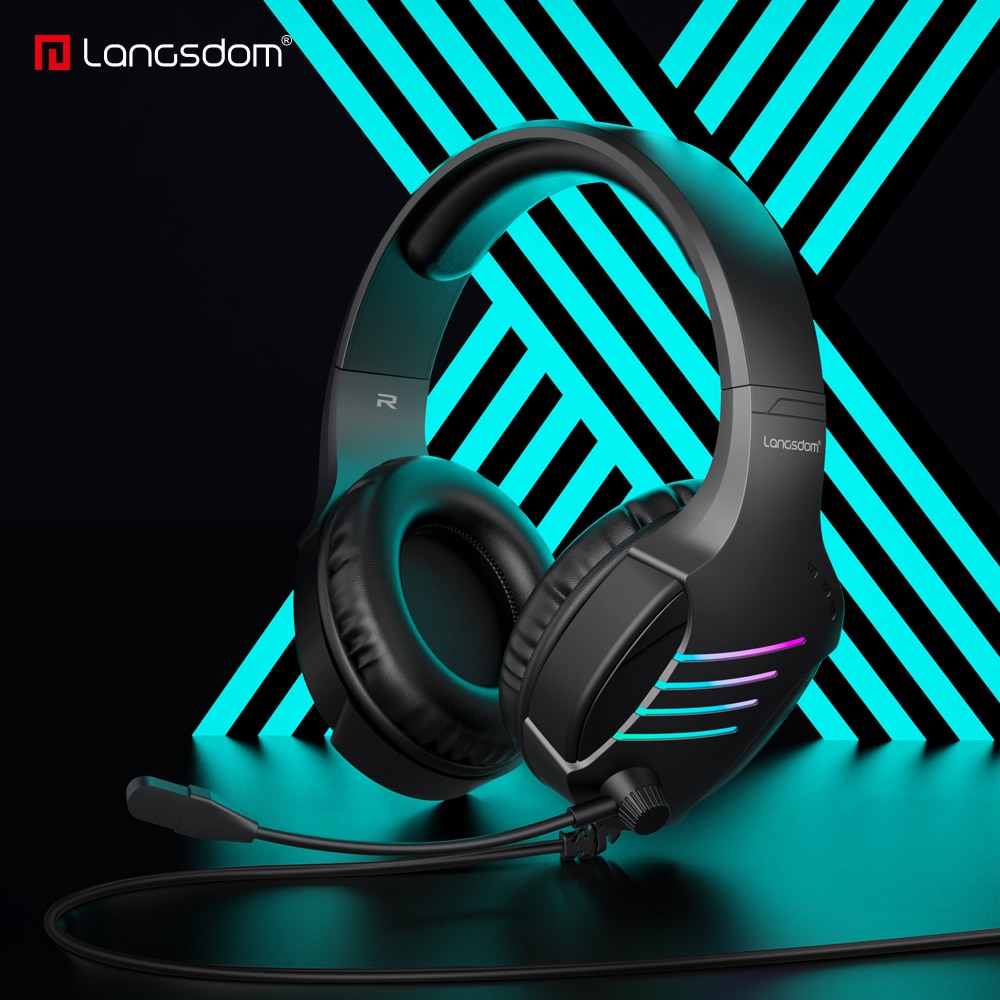 Langsdom HCG07A USB 7.1 Stereo Wired Gaming Headset Gamer Headphones with Microphone for PC Laptop PS4 PUBG Gamer