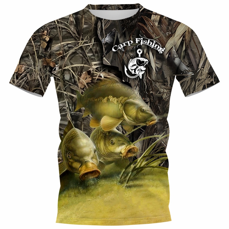 2022 Summer Popular Carp Fishing Fully Printed T-Shirts Men Women 3D Catfish Printing Tee Shirt Short Sleeve Casual Tops