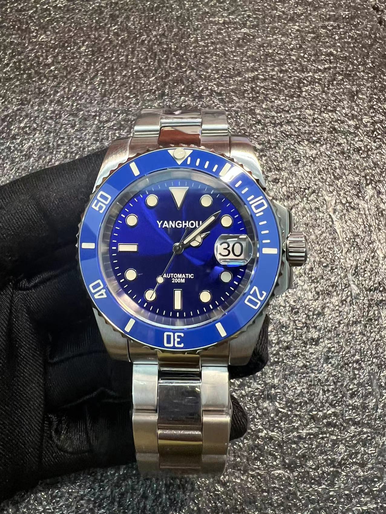 YANGHOU BRAND Men Mechanical Wristwatch 41mm Stainless Steel Men Watch NH35 Sapphire Glass Men Watches