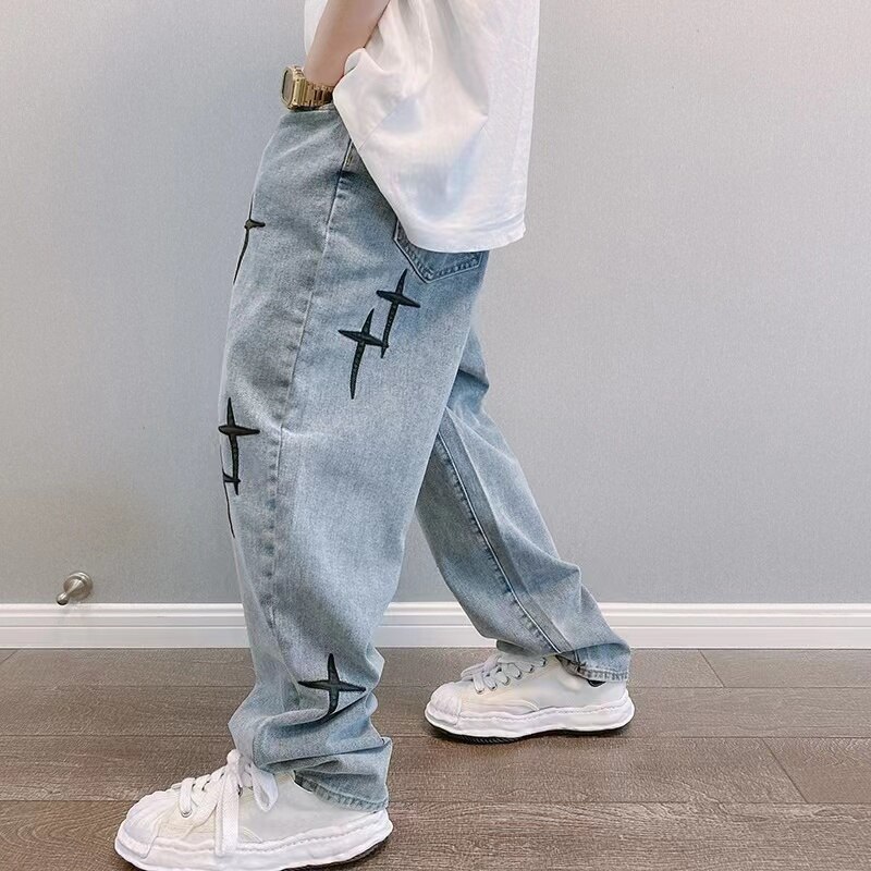 Wide Leg Cargo Pants 2023 Streetwear Baggy men Jeans Spring Autumn Men Korean Fashion Loose Straight Male Brand Clothing