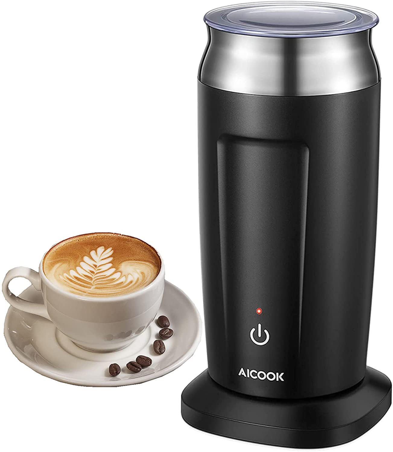 Electric Milk Frother for Coffee Hot & Cold Steamer Strix Control, Coffee Frother with Auto Magnetic Drive Rotor, Black