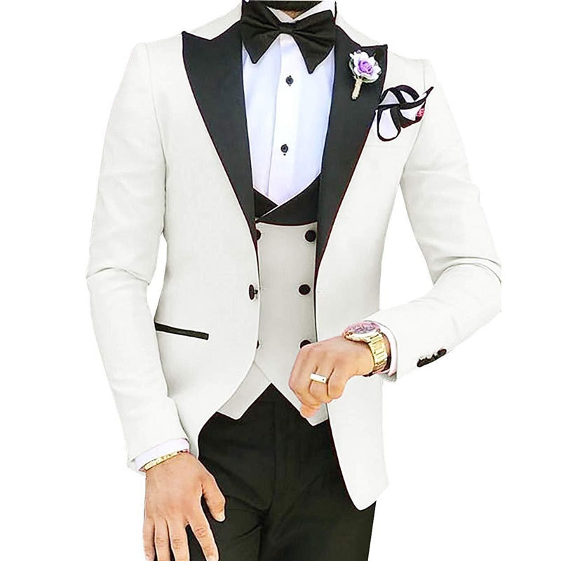 New 2023 Suit Men's Suit Three-piece Korean Version Slim-fit Model Business Groomsman Suit Groom's Wedding Dress Men Suit