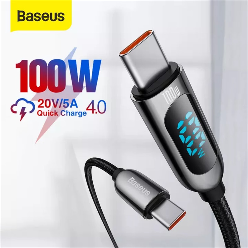 Baseus PD 100W USB C Cable for MacBook  Fast Charging Type C Cable For  Xiaomi Samsung Data Wire Phone Charging Cable