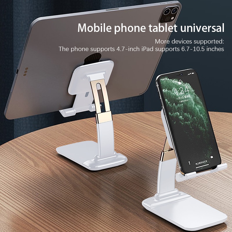Creative lazy desktop bedside phone holder portable multifunctional folding telescopic live aluminum alloy phone holder