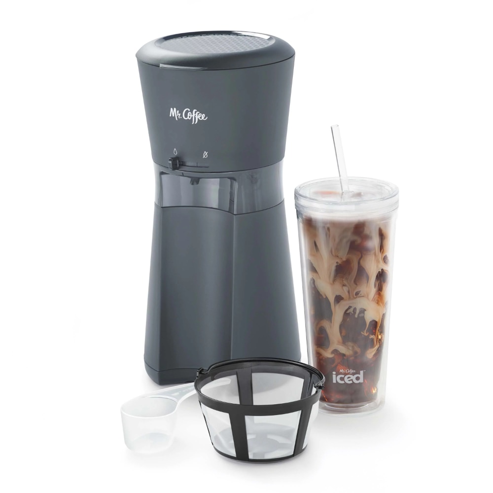 Iced™ Coffee Maker with Reusable Tumbler and Coffee   Dark Grey (US Stock)