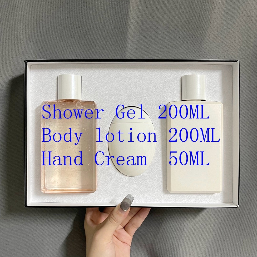 New The Shower Gel Set  Womem Body Wash 200ml +Hand Cream 50ml +Body Lotion 200ml Set Moisturizing and nourishing+gift