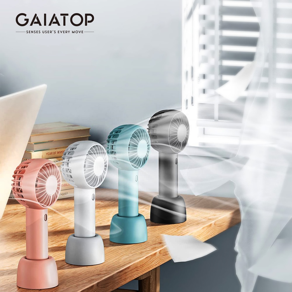 GAIATOP Mini Portable Fan Handheld USB Charging Fan Cooling Electric Fan 3 Speed Adjustment Powerful Dual Motor Outdoor Travel